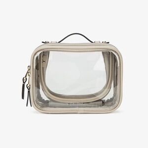 Calpak Small Clear Cosmetics Case in Stone